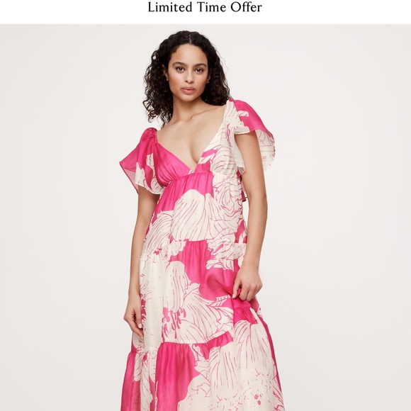 Banana Republic Dresses & Skirts - Banana Republic Pink and Cream Floral Maxi Dress Still in Stores Size 2
